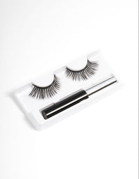 Black Curve Cat Eye Magnetic Fake Eyelashes - link has visual effect only