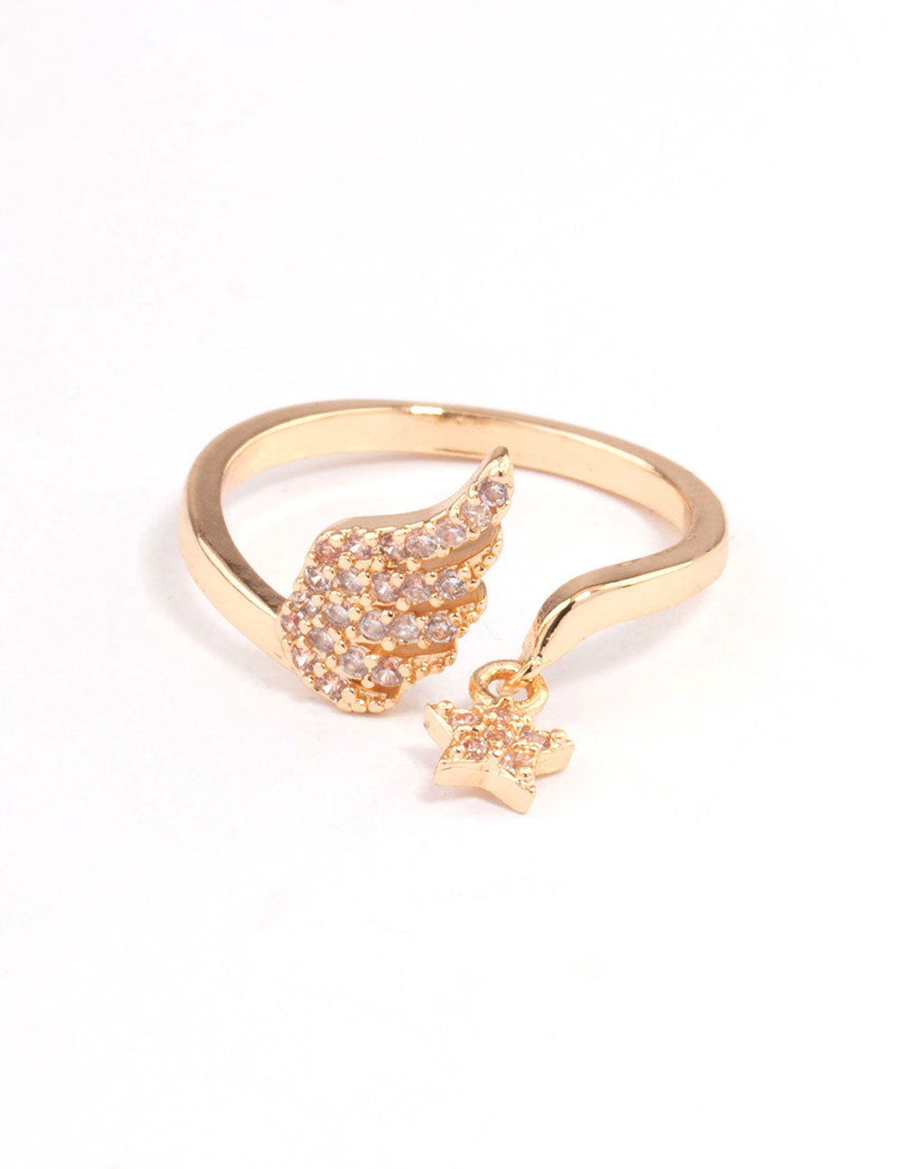 Diamante Wing Fingertip Ring