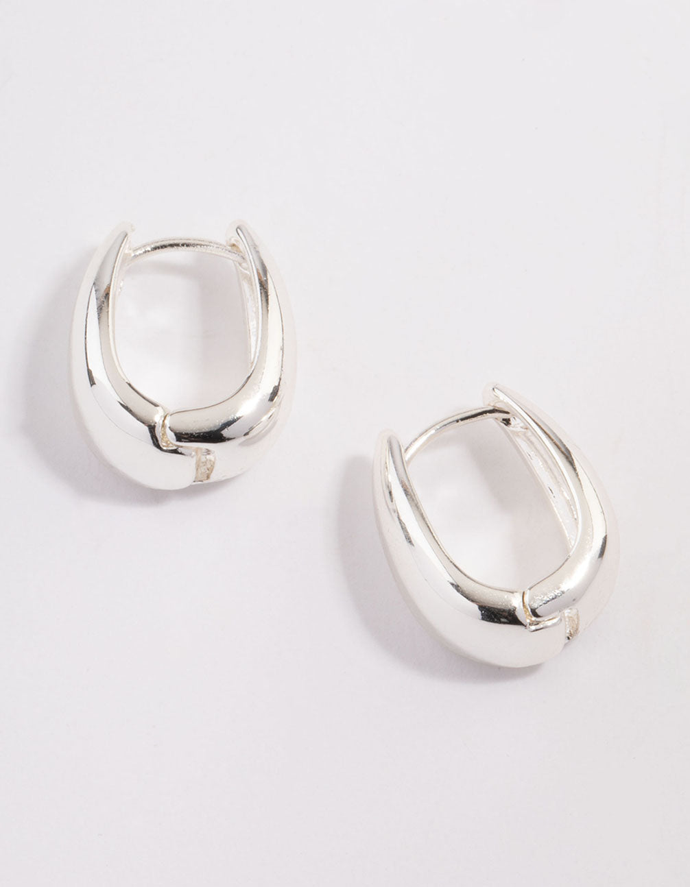 Silver Plated Brass  Boho Taper Hoop Earrings