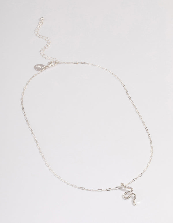 Silver Bling Snake Necklace