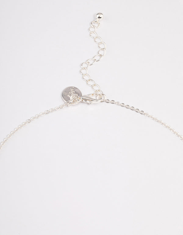 Silver Pearl Dangle Necklace
