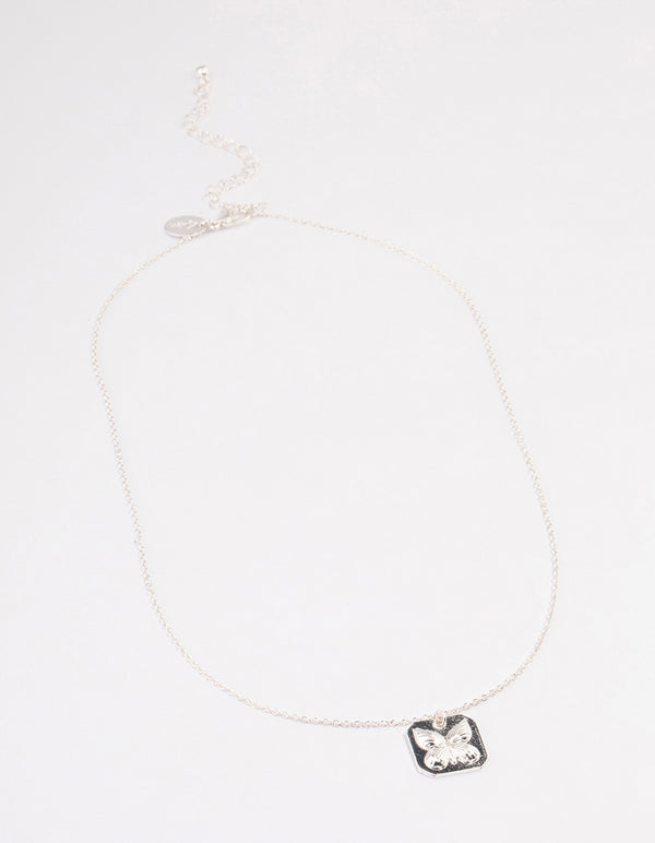 Silver Butterfly Imprint Necklace