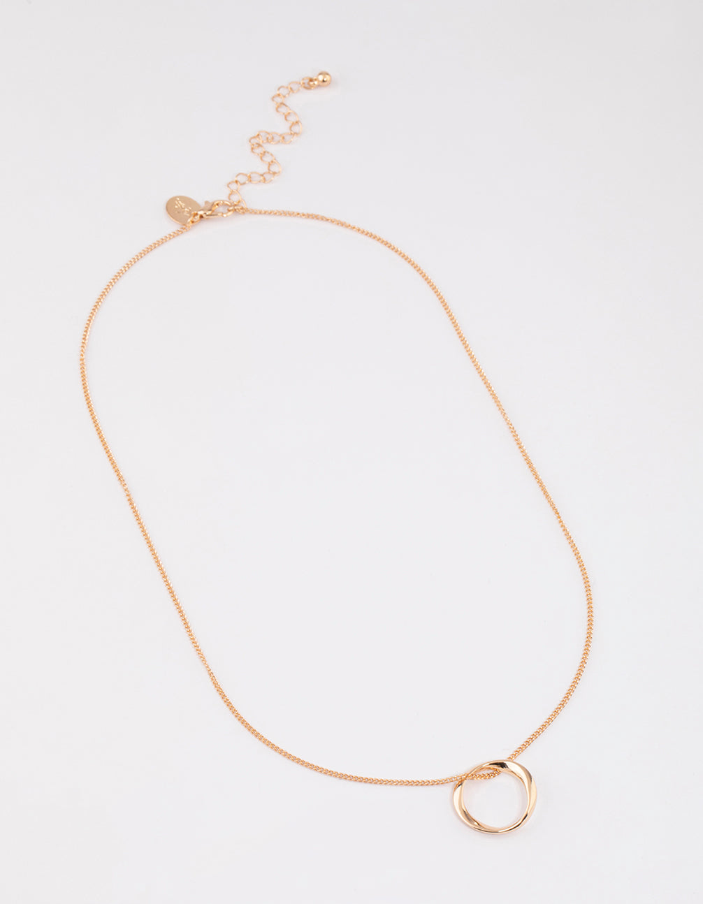 Gold Twisted Circle Necklace