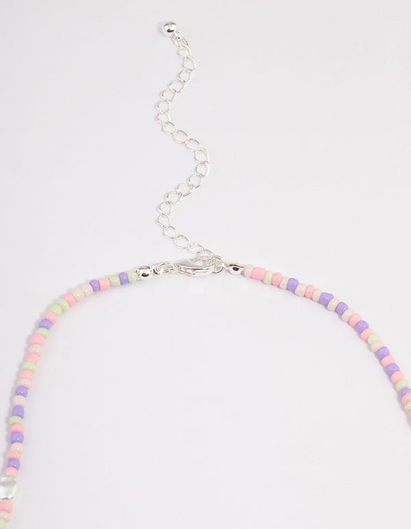 Silver Multi-Coloured Beaded Necklace
