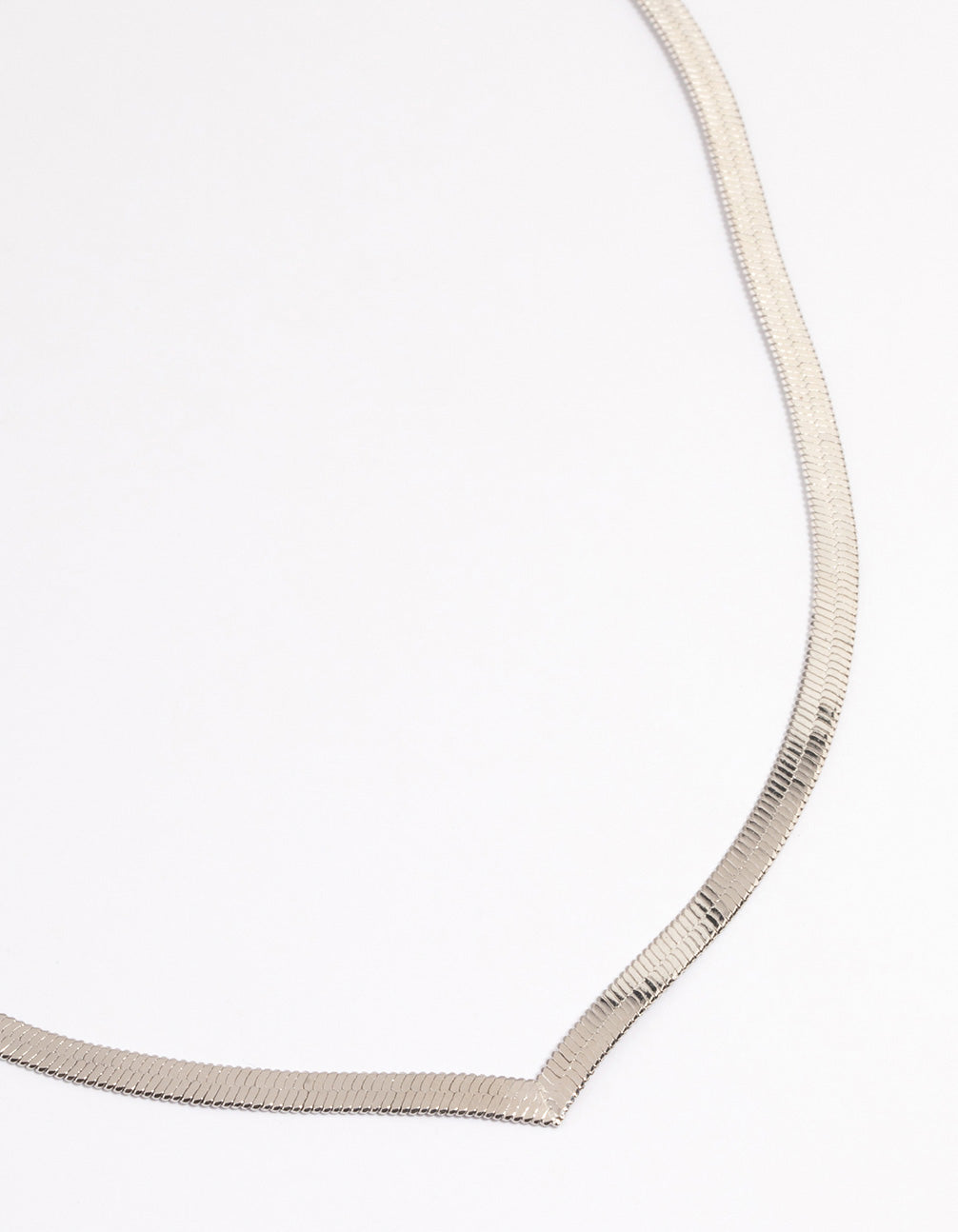 Silver V Shape Snake Chain Necklace
