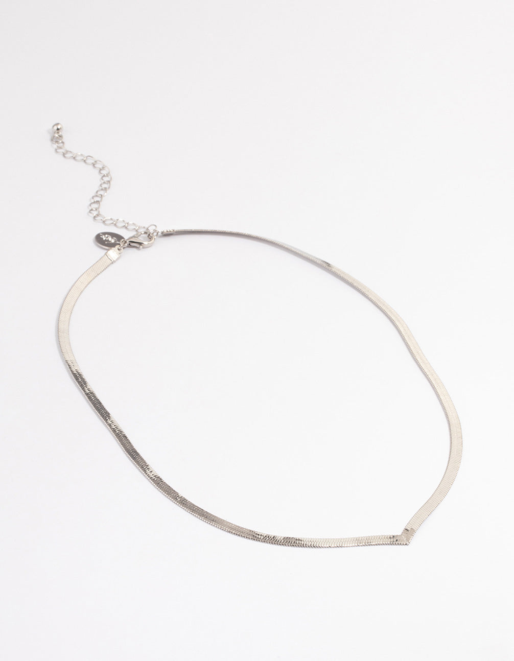 Silver V Shape Snake Chain Necklace