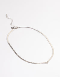 Silver V Shape Snake Chain Necklace - link has visual effect only