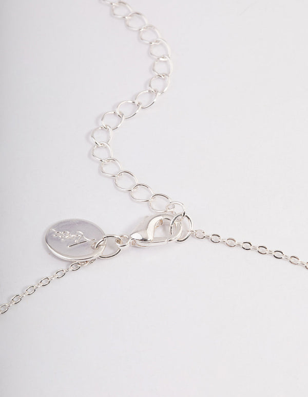 Silver Cubic Zirconia Dainty  Chain Necklace