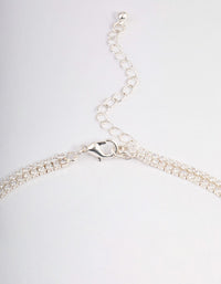Silver Cubic Zirconia Double Row Spilt Y-Necklace - link has visual effect only