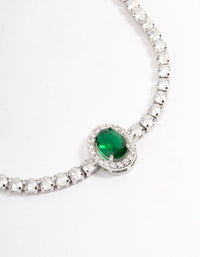 Silver Square Cupchain Circle Pendant Bracelet - link has visual effect only