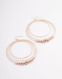 Rose Gold Illusion Three Circle Ball Drop Earrings - link has visual effect only