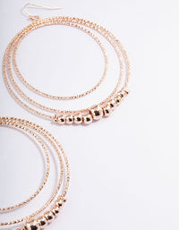 Rose Gold Illusion Three Circle Ball Drop Earrings - link has visual effect only