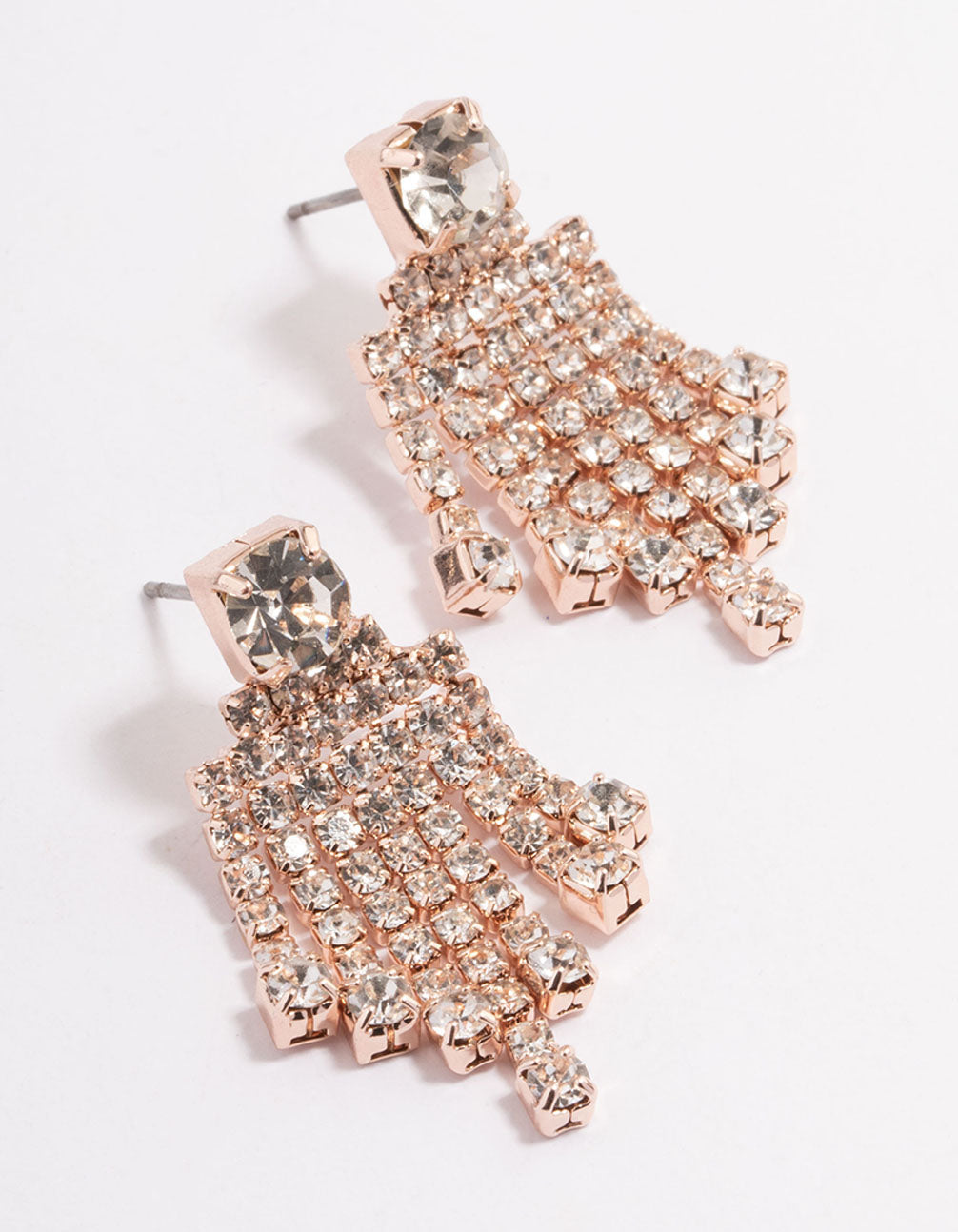 Rose Gold Stud Mini Jingle Drop Earrings