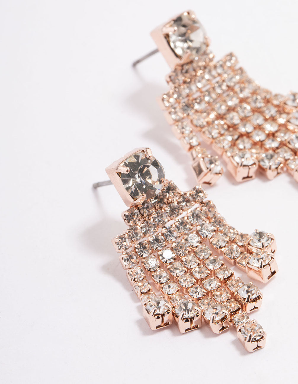 Rose Gold Stud Mini Jingle Drop Earrings