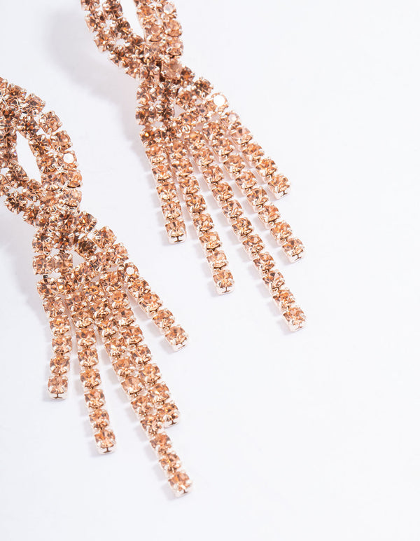 Rose Gold Mini Twist Cupchain Drop Earrings