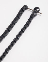 Coated Black Diamante Chain Sandwich Drop Earrings - link has visual effect only