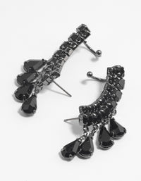 Gunmetal Teardrop Fan Cuff Earrings - link has visual effect only