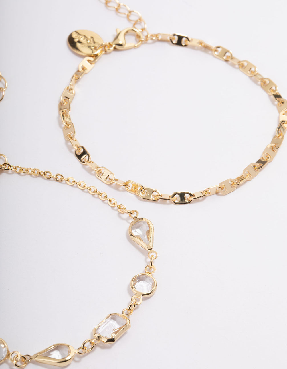 Gold Plated Stone Chain Multi Bracelet Pack