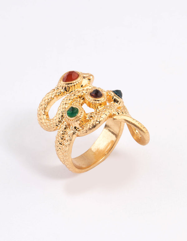 Gold Jewel Snake Ring