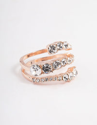 Rose Gold Graduated Stone Wrap Ring - link has visual effect only
