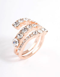 Rose Gold Graduated Stone Wrap Ring - link has visual effect only