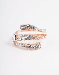 Rose Gold Graduated Stone Wrap Ring - link has visual effect only