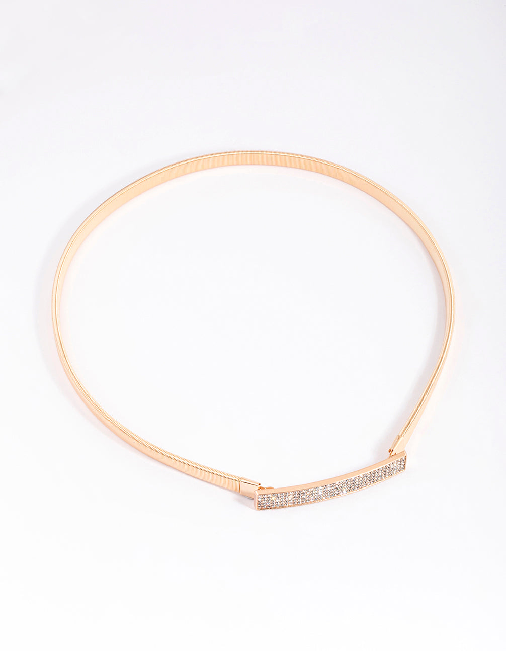 Gold Diamante Buckle Stretch Belt