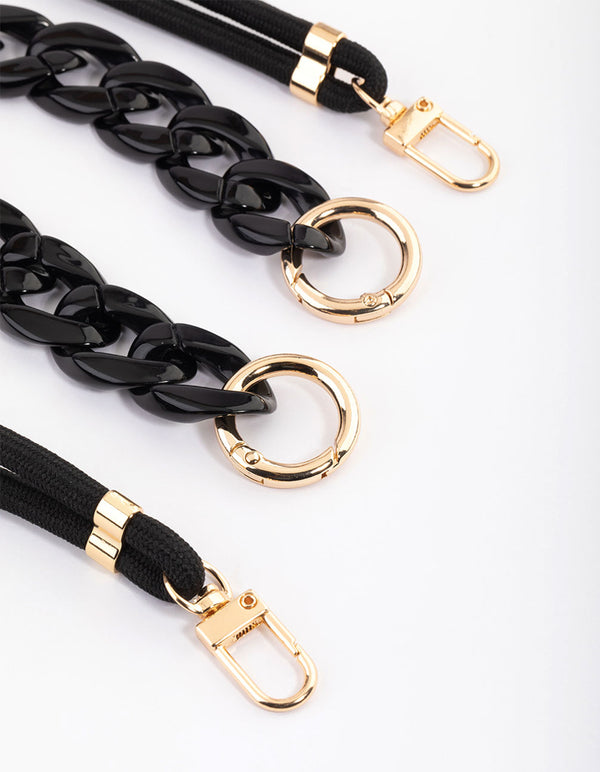 Black Crossbody & Wrist Phone Strap Pack