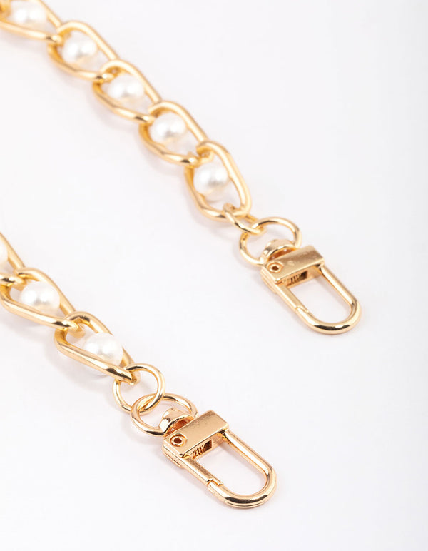 Pearl & Chain Wrist Phone Strap