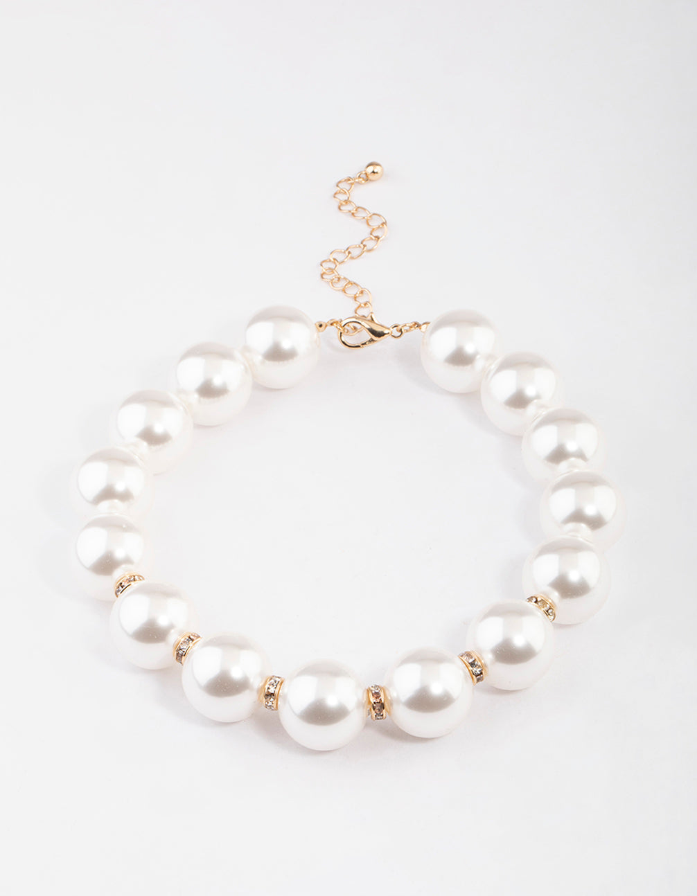Gold Oversized Pearl Ball Necklace