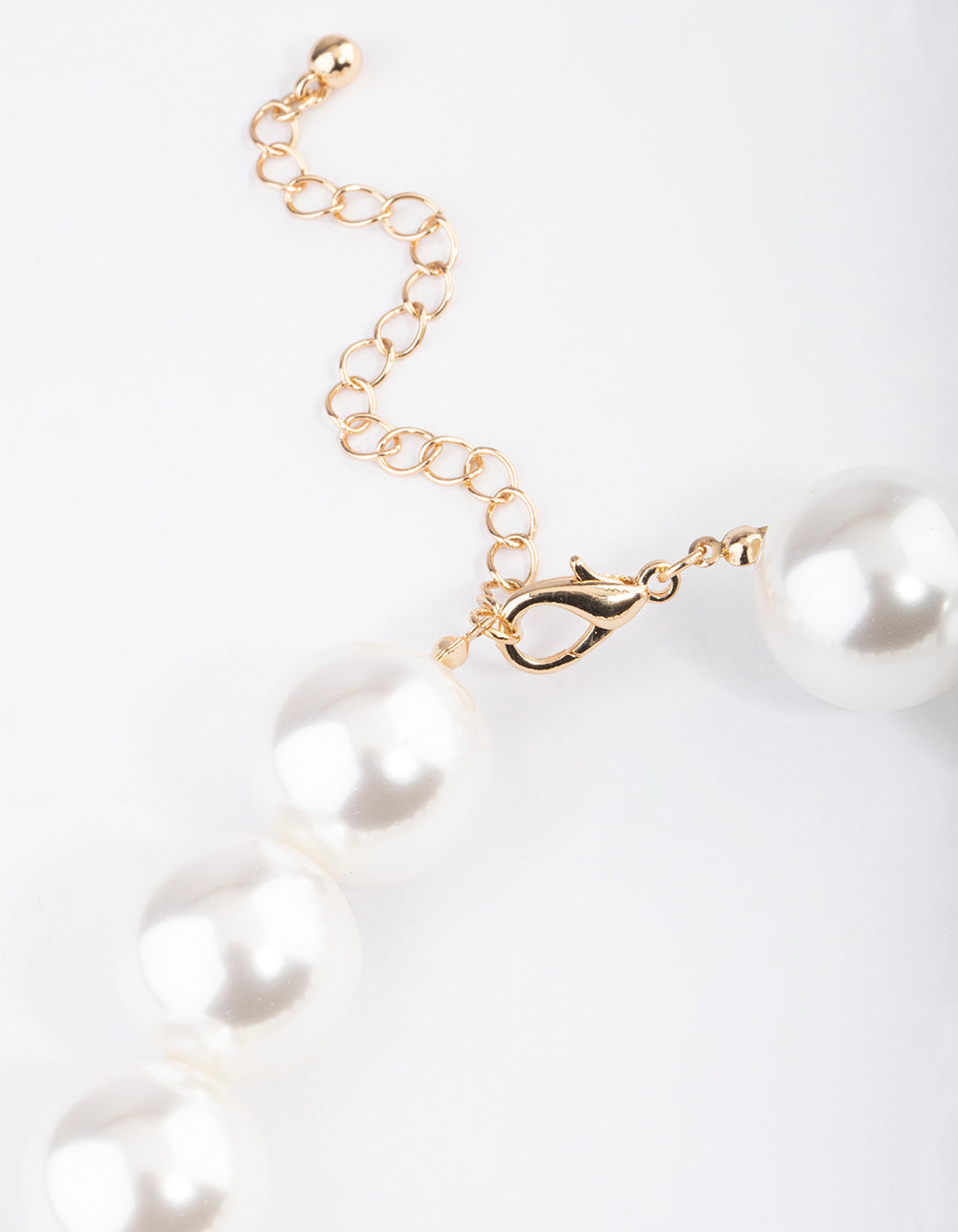Gold Oversized Pearl Ball Necklace