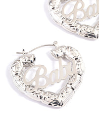 Silver Baby Statement Hoop Earrings - link has visual effect only