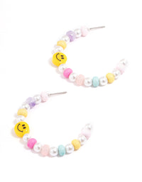 Silver Smiley Hoop Earrings - link has visual effect only