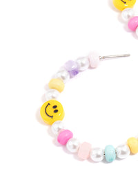 Silver Smiley Hoop Earrings - link has visual effect only