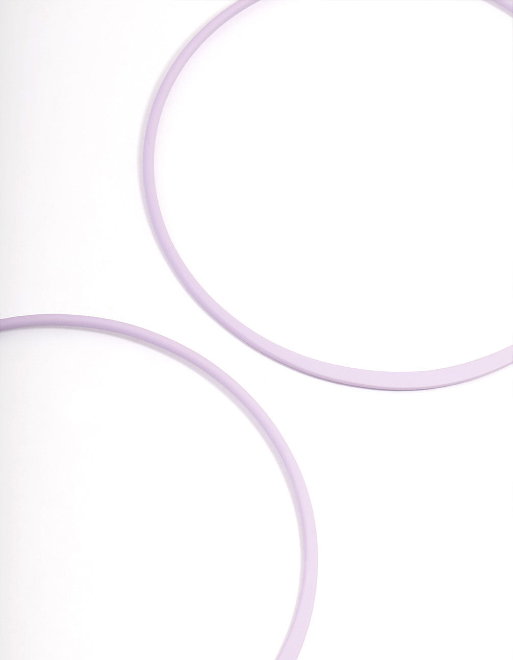 Purple Coated Felt Edge Hoop Earrings 9cm