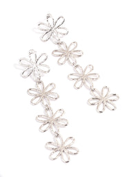 Silver Flower Drop Earrings - link has visual effect only