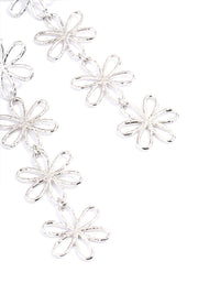 Silver Flower Drop Earrings - link has visual effect only