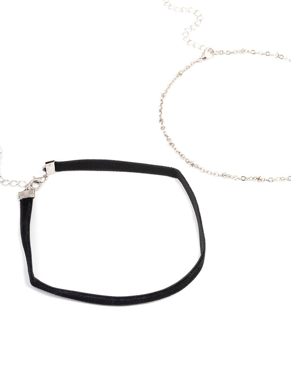 Silver Heart Medium Choker