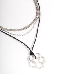 Silver Acrylic Flower Necklace - link has visual effect only