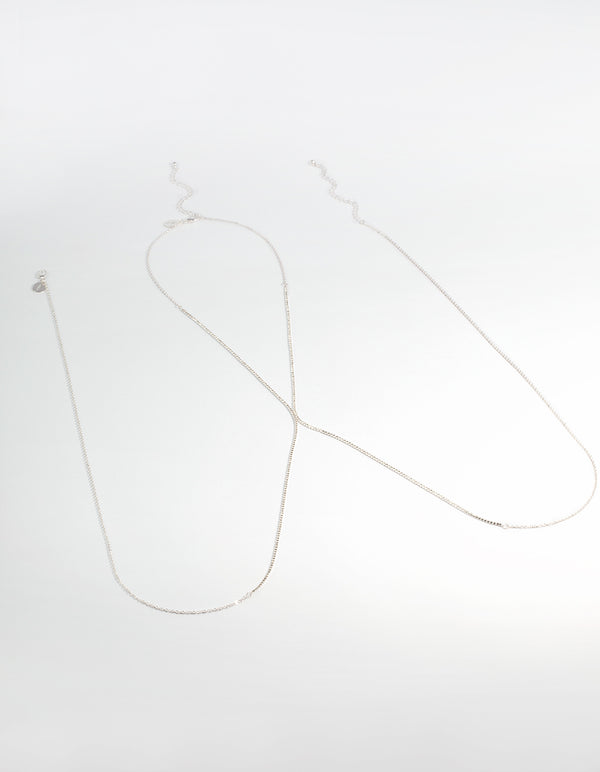 Silver Diamante Cross Body Chain