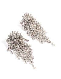 Silver Diamante Cupchain Cluster Drop Earrings - link has visual effect only