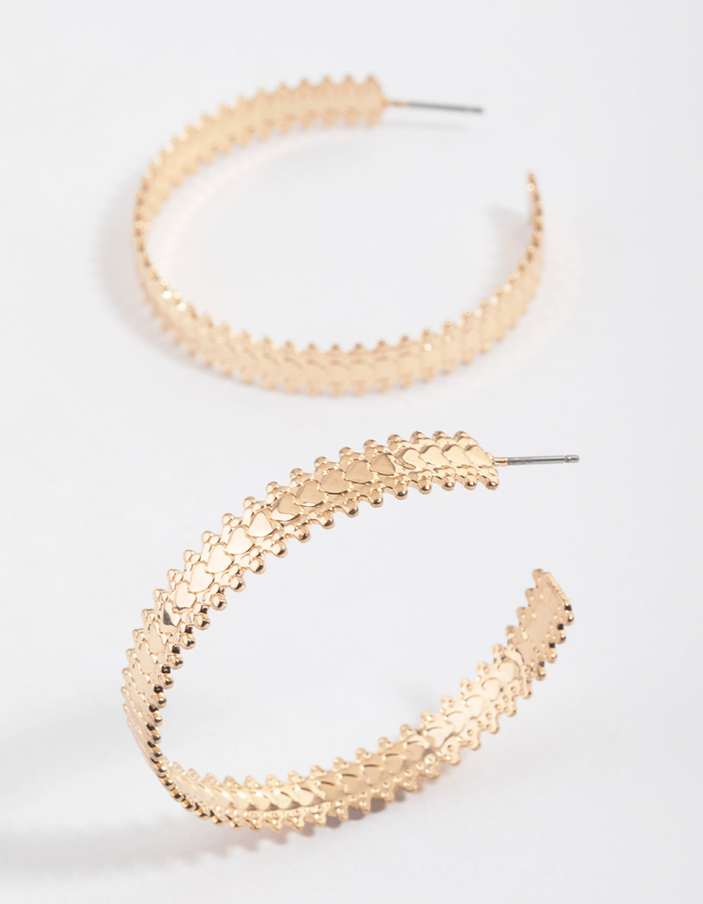 Gold Molten Stamp Hoop Earrings