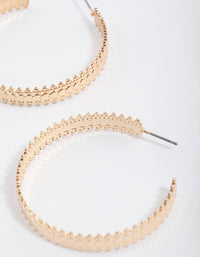 Gold Molten Stamp Hoop Earrings - link has visual effect only