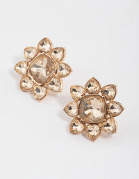 Gold Flower Sun Stud Earrings - link has visual effect only