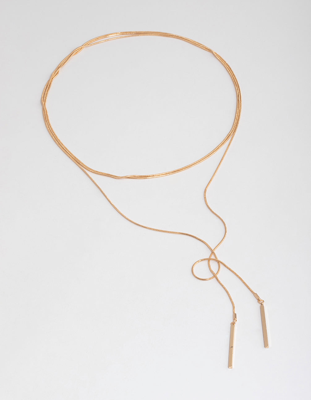 Gold Fine Round Snake Chain Scarf