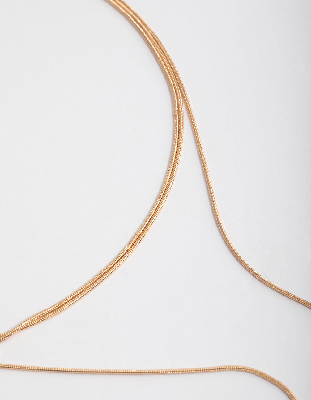 Gold Fine Round Snake Chain Scarf