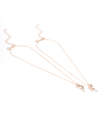 Rose Gold Butterfly Sister Necklace Pack - link has visual effect only