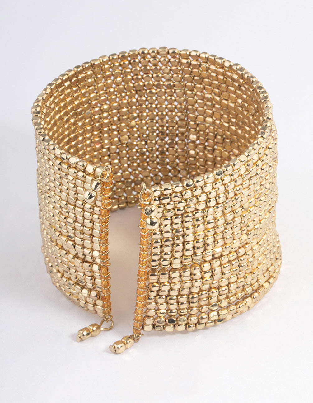 Gold Small Beaded Wrist Cuff