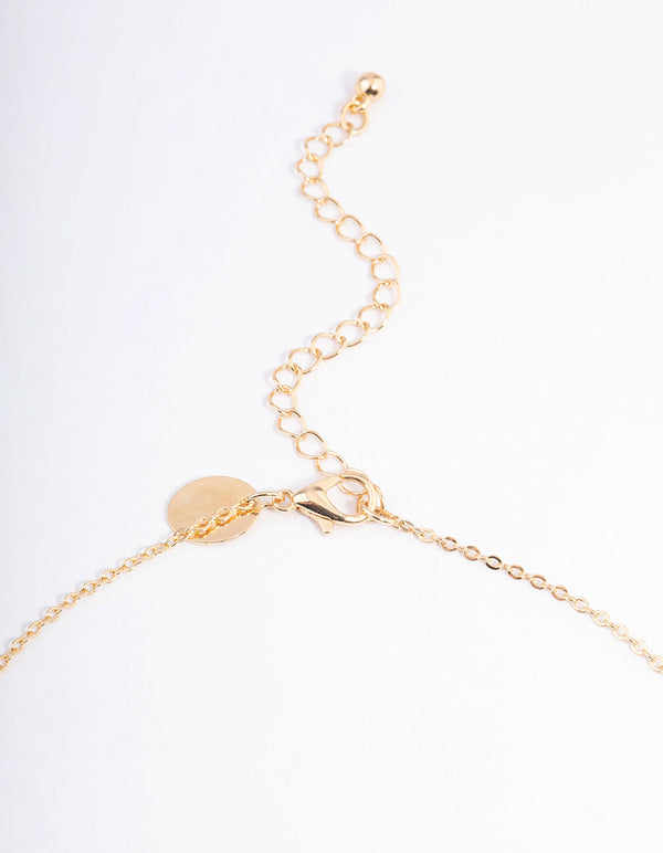 Gold Cubic Zirconia Bezel Charm Jewellery Set