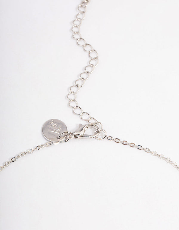 Silver Cubic Zirconia Bezel Charm Jewellery Set